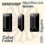 Swarovski Baguette Fancy Stone (4501) 5x2mm - Color With Platinum Foiling