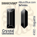 施華洛世奇 長方 花式石 (4502) 3x1mm - 透明白色 白金水銀底