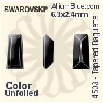 Swarovski Tapered Baguette Fancy Stone (4503) 4x2mm - Crystal Effect With Platinum Foiling
