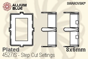 Swarovski Step Cut Settings (4527/S) 8x6mm - Plated