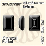 Swarovski Step Cut Fancy Stone (4527) 8x6mm - Clear Crystal With Platinum Foiling