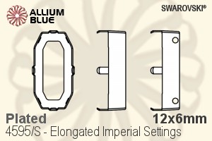 施华洛世奇 Elongated Imperial花式石爪托 (4595/S) 12x6mm - 镀面
