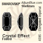 Swarovski Elongated Imperial Fancy Stone (4595) 20x10mm - Clear Crystal With Platinum Foiling