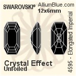 Swarovski Elongated Imperial Fancy Stone (4595) 16x8mm - Clear Crystal With Platinum Foiling