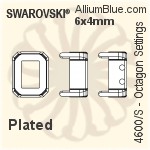 Swarovski Octagon Settings (4600/S) 6x4mm - Plated