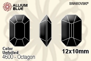 施華洛世奇 Octagon 花式石 (4600) 12x10mm - 顏色 無水銀底