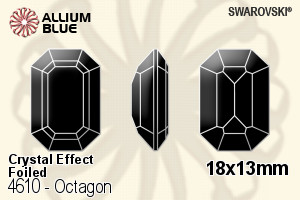 Swarovski Octagon Fancy Stone (4610) 18x13mm - Crystal Effect With Platinum Foiling