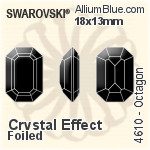 施华洛世奇 Octagon (TC) 花式石 (4610/2) 10x8mm - Clear Crystal With Green Gold Foiling