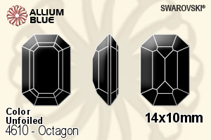 Swarovski Octagon Fancy Stone (4610) 14x10mm - Color Unfoiled