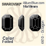 スワロフスキー Octagon ファンシーストーン (4610) 14x10mm - カラー 裏面プラチナフォイル