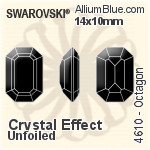 施华洛世奇 Octagon 花式石 (4610) 20x15mm - Crystal (Ordinary Effects) With Platinum Foiling