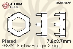Swarovski Fantasy Hexagon Settings (4683/S) 7.8x8.7mm - Plated