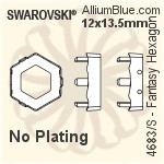 Swarovski Fantasy Hexagon Settings (4683/S) 14x15.8mm - Plated
