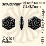 スワロフスキー Fantasy Hexagon ファンシーストーン (4683) 7.8x8.7mm - カラー 裏面プラチナフォイル