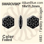 Swarovski Fantasy Hexagon Fancy Stone (4683) 10x11.2mm - Crystal Effect With Platinum Foiling