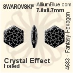 Swarovski Fantasy Hexagon Fancy Stone (4683) 7.8x8.7mm - Crystal Effect Unfoiled