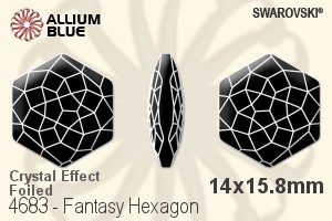 スワロフスキー Fantasy Hexagon ファンシーストーン (4683) 14x15.8mm - クリスタル エフェクト 裏面プラチナフォイル