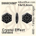 Swarovski Fantasy Hexagon Fancy Stone (4683) 14x15.8mm - Crystal Effect Unfoiled