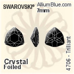 Swarovski Rose Cut Cushion Fancy Stone (4471) 8mm - Clear Crystal With Platinum Foiling