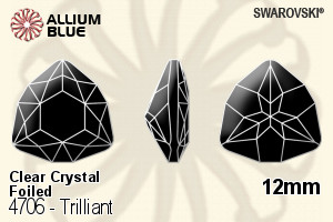 Swarovski Trilliant Fancy Stone (4706) 12mm - Clear Crystal With Platinum Foiling