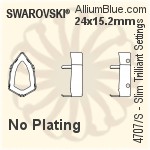 スワロフスキー Slim Trilliantファンシーストーン石座 (4707/S) 24x15.2mm - メッキなし