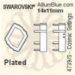 Swarovski Cosmic Settings (4739/S) 14x11mm - Plated