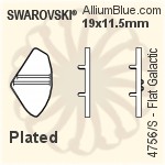 スワロフスキー Flat Galacticファンシーストーン石座 (4756/S) 19x11.5mm - メッキ