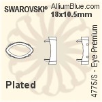 スワロフスキー Eye プレミアムファンシーストーン石座 (4775/S) 18x10.5mm - メッキ