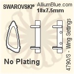 スワロフスキー Wingファンシーストーン石座 (4790/S) 18x7.5mm - メッキなし