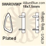 施華洛世奇 羽翼花式石爪托 (4790/S) 18x7.5mm - 鍍面