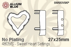 Swarovski Sweet Heart Settings (4809/S) 27x25mm - No Plating