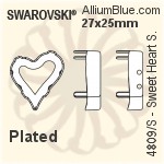 スワロフスキー Sweet Heartファンシーストーン石座 (4809/S) 17x15.5mm - メッキ