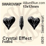 スワロフスキー Sweet Heart ファンシーストーン (4809) 17x15.5mm - クリスタル エフェクト 裏面プラチナフォイル