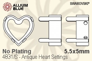 Swarovski Antique Heart Settings (4831/S) 5.5x5mm - No Plating