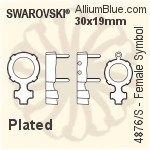 スワロフスキー Male Symbol ファンシーストーン (4878) 30x19mm - クリスタル エフェクト 裏面にホイル無し