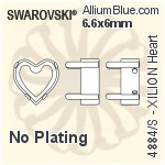 スワロフスキー XILION Heartファンシーストーン石座 (4884/S) 6.6x6mm - メッキなし