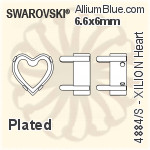 スワロフスキー XILION Heartファンシーストーン石座 (4884/S) 6.6x6mm - メッキ