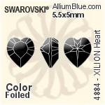 Swarovski XILION Heart Fancy Stone (4884) 6.6x6mm - Color With Platinum Foiling