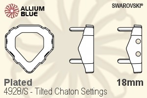 Swarovski Tilted Chaton Settings (4928/S) 18mm - Plated