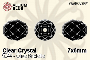 Swarovski Olive Briolette Bead (5044) 7x6mm - Clear Crystal