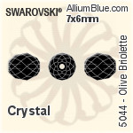 施華洛世奇 Olive Briolette 串珠 (5044) 7x6mm - 白色（半塗層）