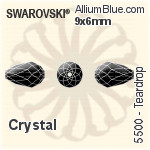 スワロフスキー Teardrop ビーズ (5500) 9x6mm - クリスタル