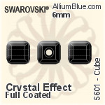 施华洛世奇 Cube 串珠 (5601) 4mm - 白色（半涂层） (Full Coated)