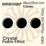 施華洛世奇 圓形 (No Hole) (5809) 1mm - 水晶珍珠
