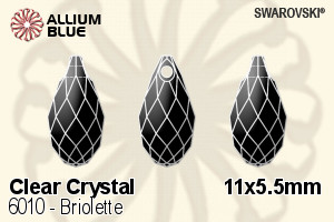 Swarovski Briolette Pendant (6010) 11x5.5mm - Clear Crystal