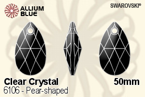 Swarovski Pear-shaped Pendant (6106) 50mm - Clear Crystal