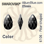 施華洛世奇 Space Cut 手縫石 (3251) 30x15mm - 白色（半塗層） 無水銀底