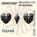 スワロフスキー XILION Heart ペンダント (6228) 14.4x14mm - カラー（ハーフ　コーティング）