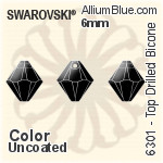スワロフスキー Top Drilled Bicone ペンダント (6301) 6mm - カラー（コーティングなし）