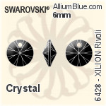 スワロフスキー ラウンド ボタン (3015) 10mm - クリスタル 裏面プラチナフォイル